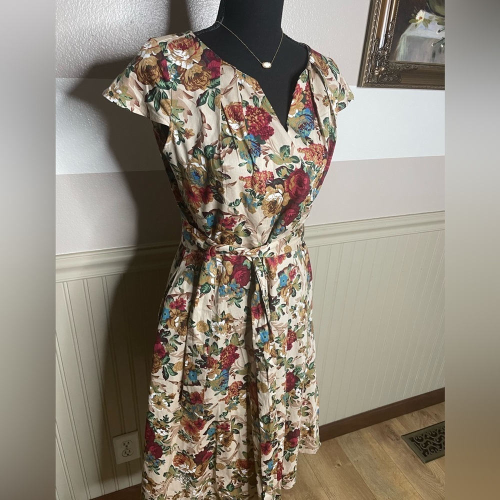Mint Limit Women Tosa Floral Printed Multi-Color Midi Dress Size Large - Picture 3 of 16